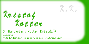 kristof kotter business card